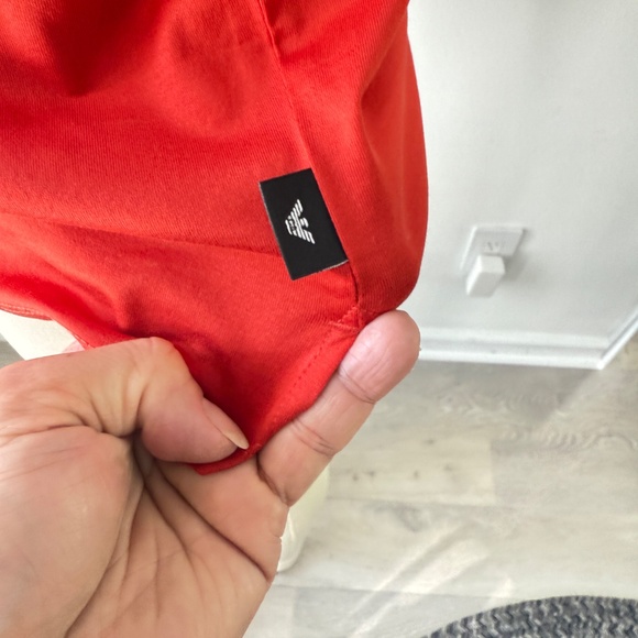 Emporio Armani Red 100% Cotton Polo shirt, Size Large - Picture 2 of 8